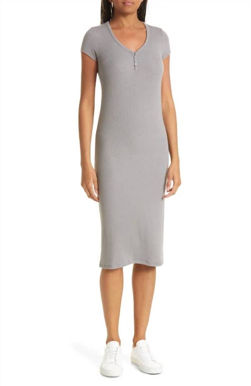 NEW ATM stretch modal ribbed midi dress in snake